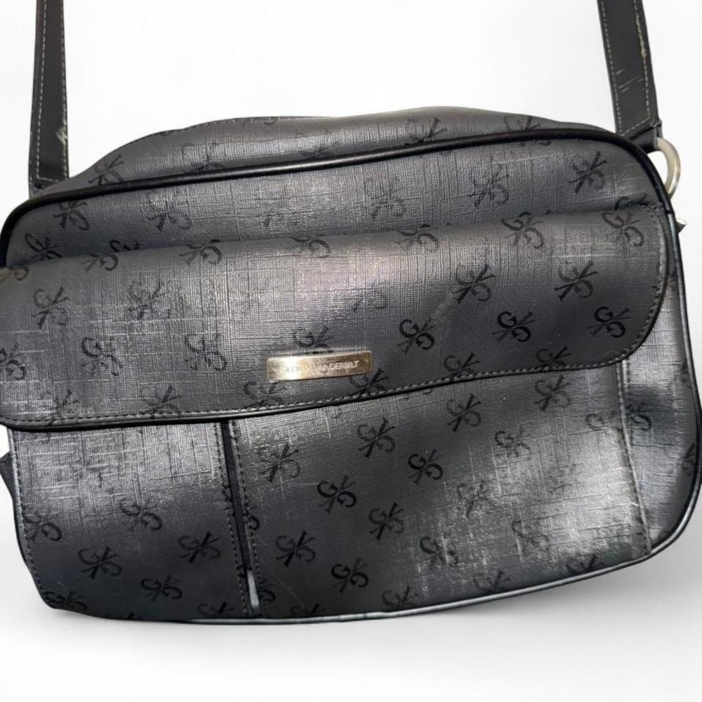 VINTAGE GLORIA VANDERBILT BLACK CROSSBODY‎ PURSE Y2K